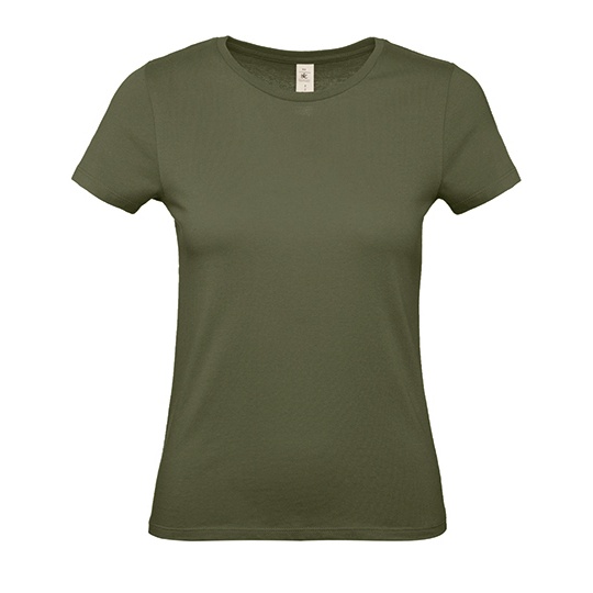 T-Shirt Damski Klasyczny Bawelniany BCTW02T - Urban Khaki