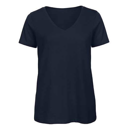 T-shirt damski V-neck klasyczny BCTW045 - Navy