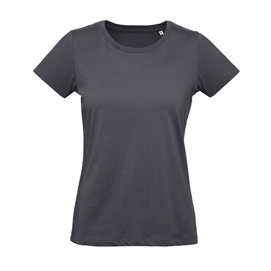 T-shirt Damski Lekko Dopasowany Bawelna Organiczna Czesana BCTW049 - Dark Grey (Solid)