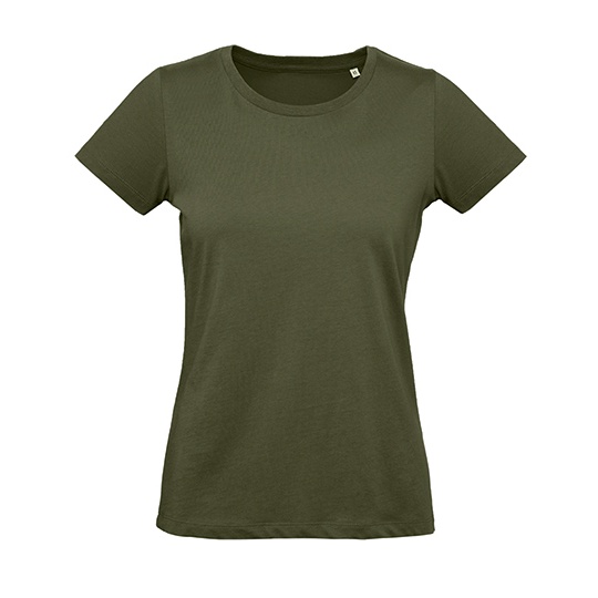 T-shirt Damski Lekko Dopasowany Bawelna Organiczna Czesana BCTW049 - Urban Khaki