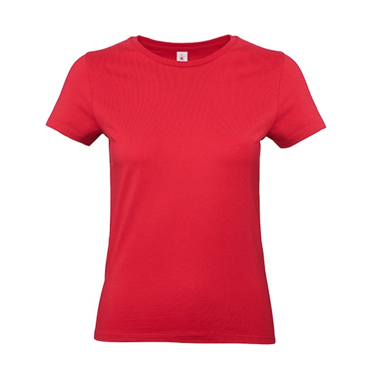 Koszulka Damska Klasyczna Bawelna Ring-Spun BCTW04T - Red