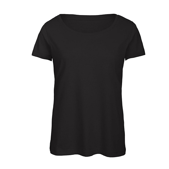 Damski T-shirt Triblend BCTW056 - Black