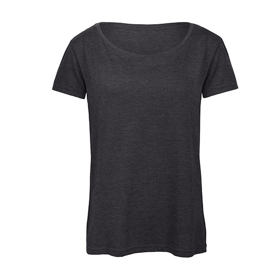 Damski T-shirt Triblend BCTW056 - Heather Dark Grey