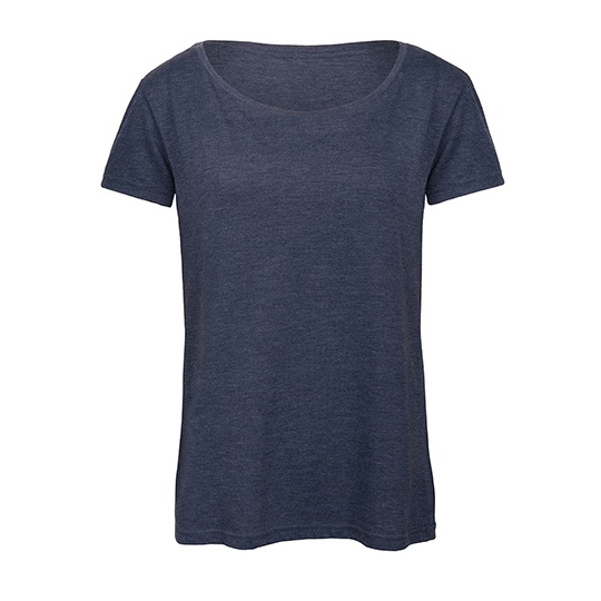 Damski T-shirt Triblend BCTW056 - Heather Navy