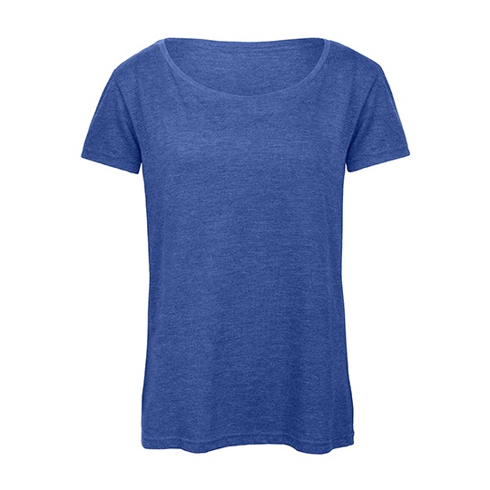 Damski T-shirt Triblend BCTW056 - Heather Royal Blue