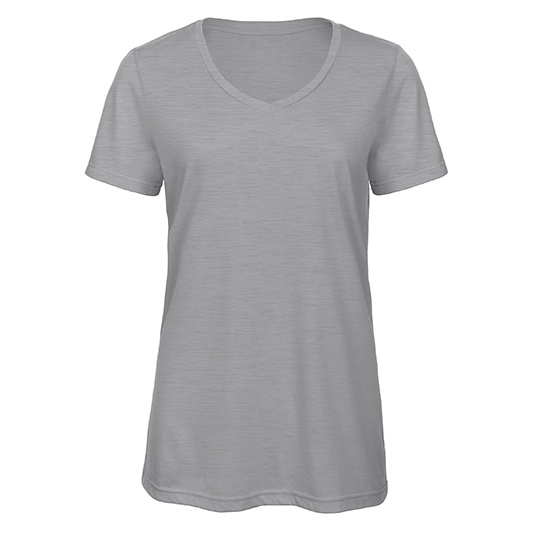 Damski T-Shirt Klasyczny Triblend Oddychajacy BCTW058 - Heather Light Grey
