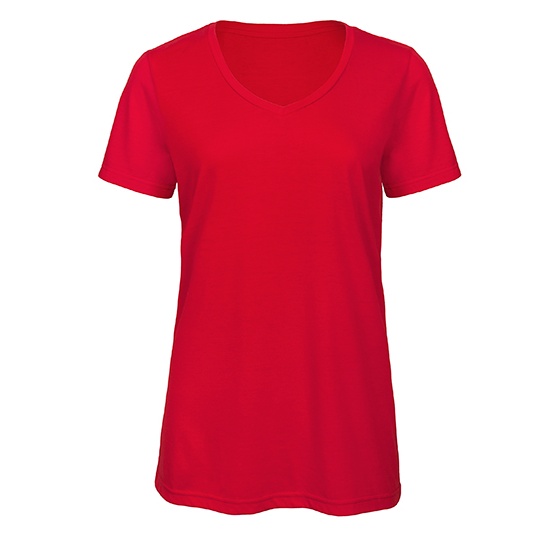 Damski T-Shirt Klasyczny Triblend Oddychajacy BCTW058 - Red
