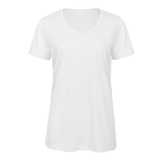 Damski T-Shirt Klasyczny Triblend Oddychajacy BCTW058 - White