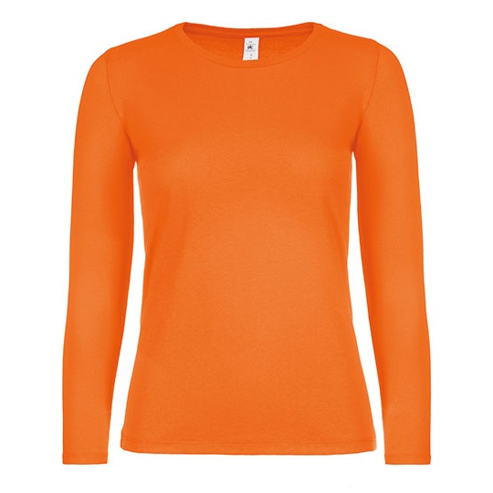 Damski T-shirt Długi Rękaw Klasyczny Bawełna Ring Spun Dekatyzowany BCTW06T - Orange