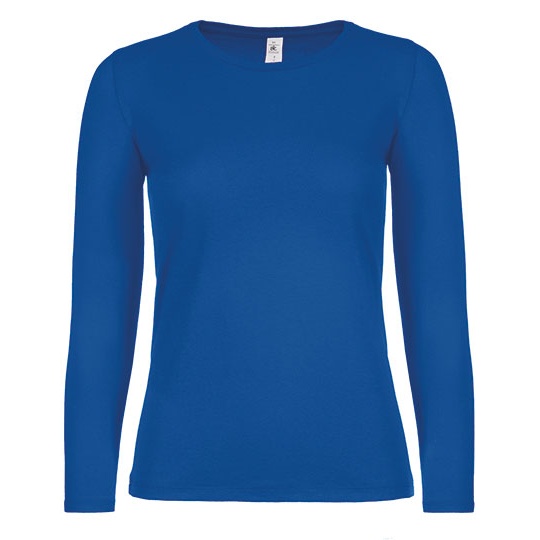 Damski T-shirt Długi Rękaw Klasyczny Bawełna Ring Spun Dekatyzowany BCTW06T - Royal Blue