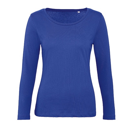 Koszulka Damska Dlugi Rekaw Bawelna Organiczna BCTW071 - Cobalt Blue