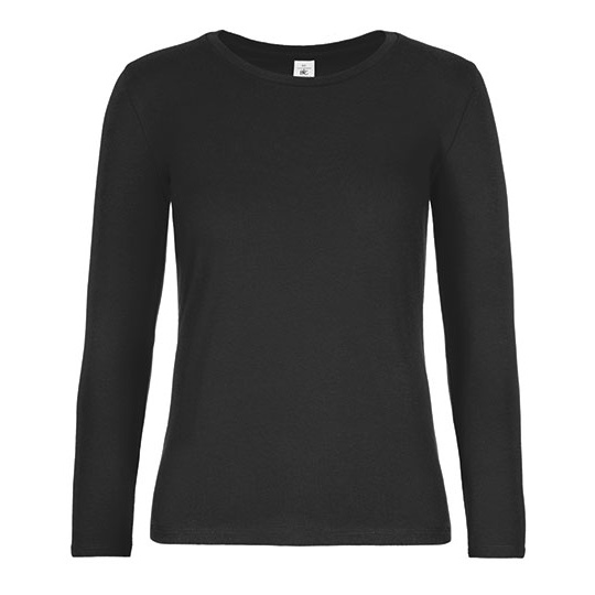 Koszulka Damska Dlugi Rekaw Bawelniana BCTW08T - Black
