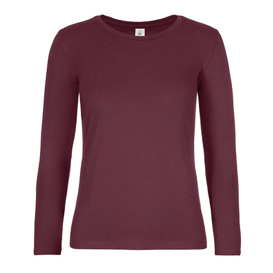 Koszulka Damska Dlugi Rekaw Bawelniana BCTW08T - Burgundy