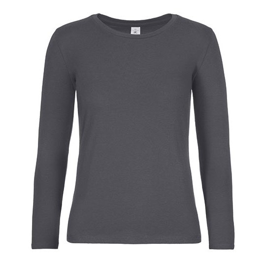 Koszulka Damska Długi Rękaw Bawełniana BCTW08T - Dark Grey (Solid)