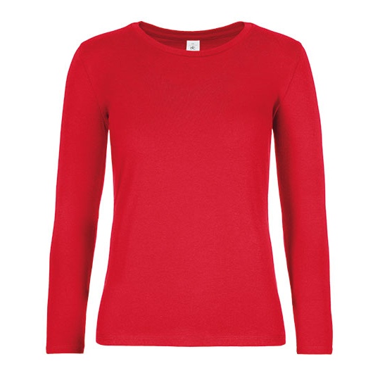 Koszulka Damska Dlugi Rekaw Bawelniana BCTW08T - Red