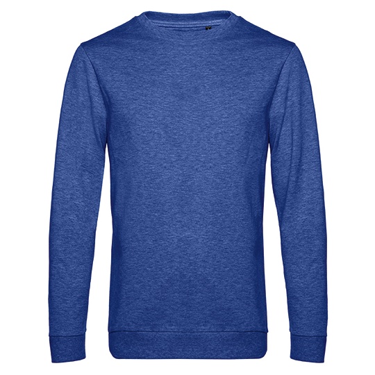 Bluza Dresowa Klasyczna Bawelna Poliester BCWU01W - Heather Royal Blue