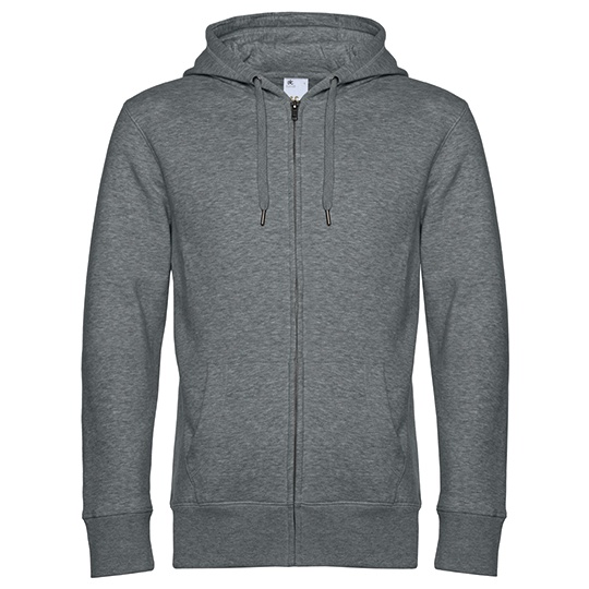 Bluza z Kapturem Klasyczna Bawelna Czesana Poliester BCWU03K - Heather Mid Grey
