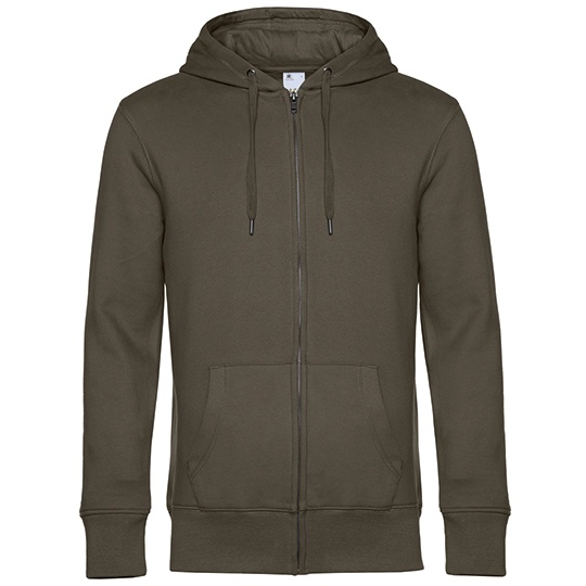 Bluza z Kapturem Klasyczna Bawelna Czesana Poliester BCWU03K - Khaki