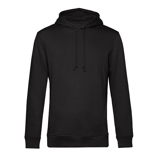 Bluza Kangurka Bawelna Organiczna Poliester z Recyklingu BCWU33B - Black Pure