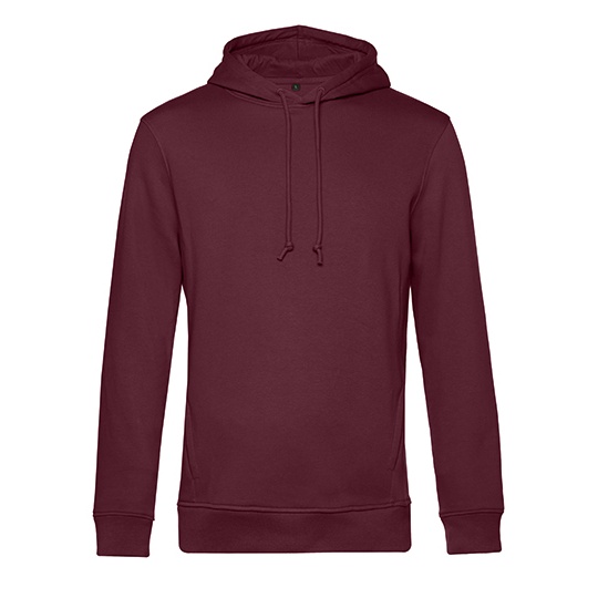 Bluza Kangurka Bawelna Organiczna Poliester z Recyklingu BCWU33B - Burgundy
