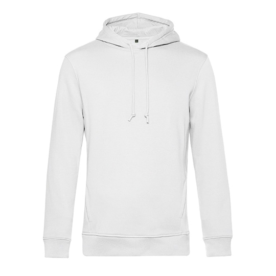 Bluza Kangurka Bawelna Organiczna Poliester z Recyklingu BCWU33B - White