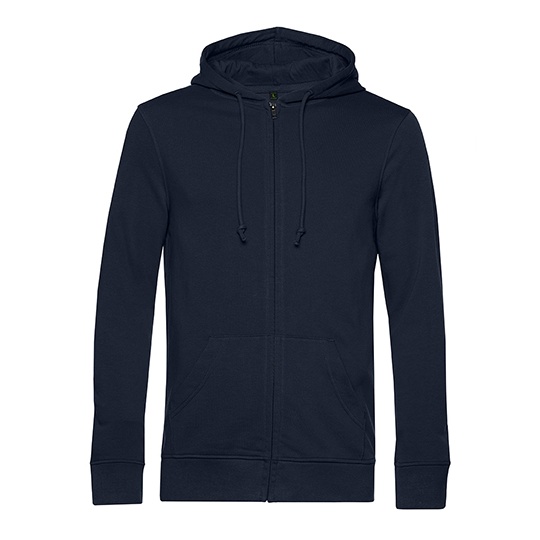 Bluza z Kapturem z Zamkiem Bawelna Organiczna Nieczesana BCWU35B - Navy Blue