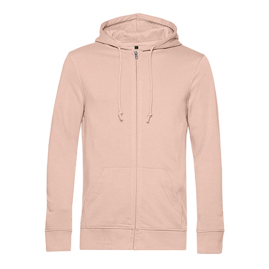 Bluza z Kapturem z Zamkiem Bawelna Organiczna Nieczesana BCWU35B - Soft Rose