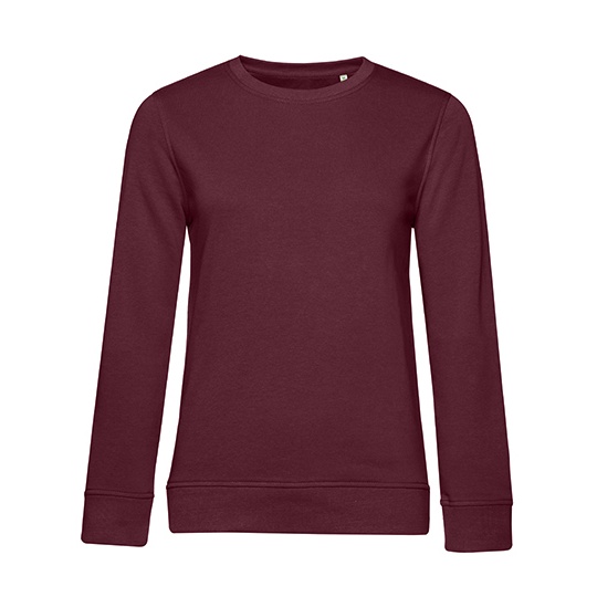 Bluza Dresowa Damska Klasyczna Bawelna Organiczna BCWW32B - Burgundy