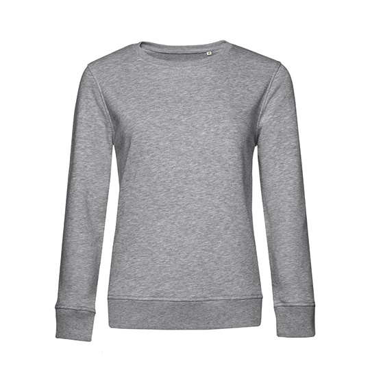 Bluza Dresowa Damska Klasyczna Bawelna Organiczna BCWW32B - Heather Grey