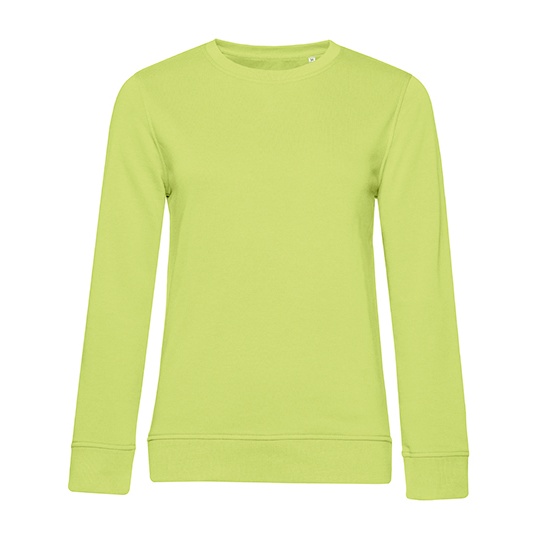 Bluza Dresowa Damska Klasyczna Bawelna Organiczna BCWW32B - Lime