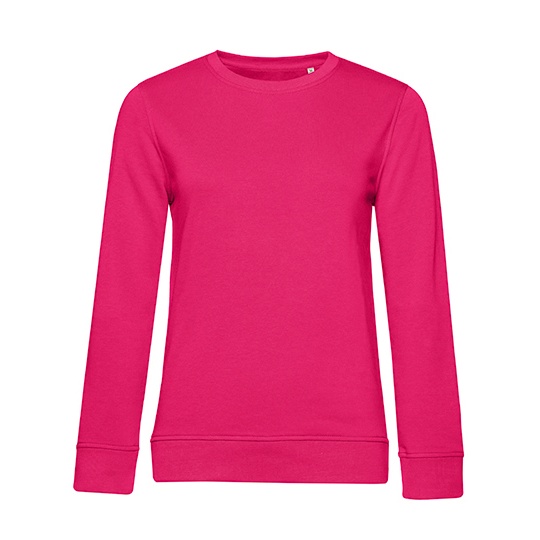 Bluza Dresowa Damska Klasyczna Bawelna Organiczna BCWW32B - Magenta Pink