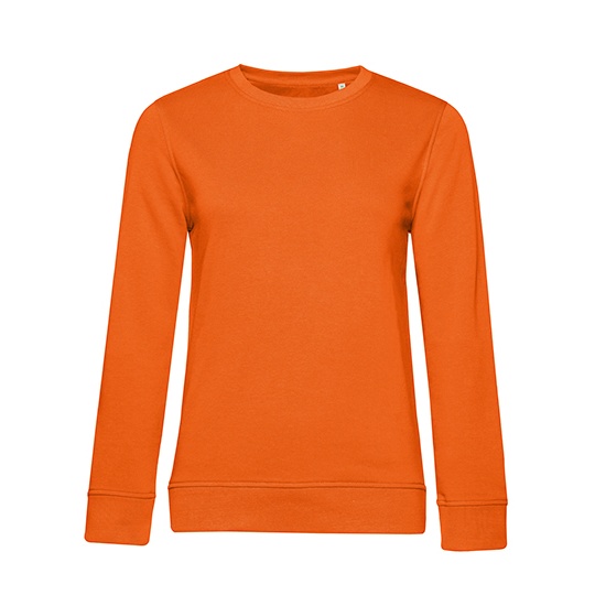 Bluza Dresowa Damska Klasyczna Bawelna Organiczna BCWW32B - Pure Orange