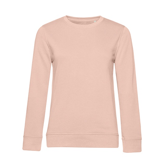 Bluza Dresowa Damska Klasyczna Bawelna Organiczna BCWW32B - Soft Rose