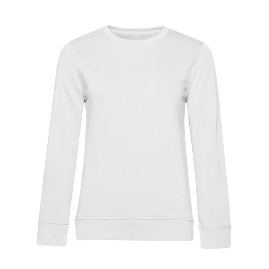Bluza Dresowa Damska Klasyczna Bawelna Organiczna BCWW32B - White
