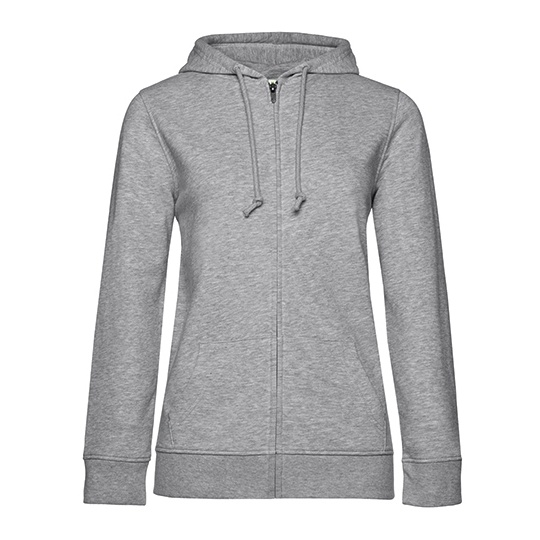 Damska bluza z kapturem na zamek BCWW36B - Heather Grey