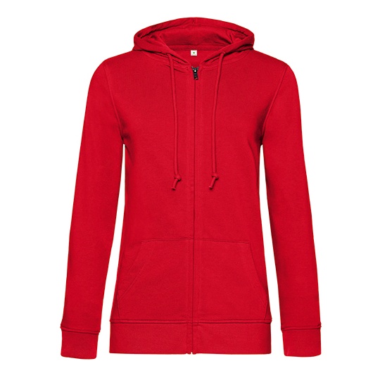 Bluza Damska z Kapturem Organiczna Bawelna BCWW36B - Red