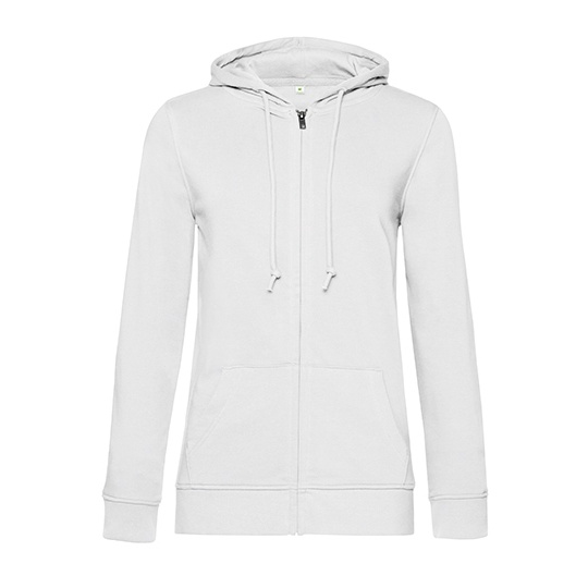 Bluza Damska z Kapturem Organiczna Bawelna BCWW36B - White
