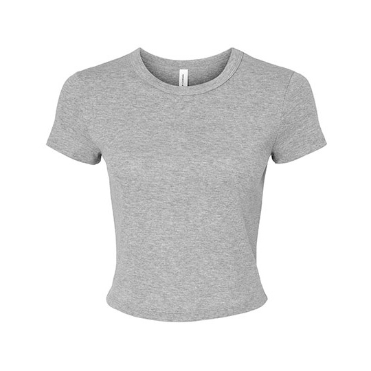 T-shirt Damski Crop Slim Prazkowany Bawełna BL1010 - Athletic Heather