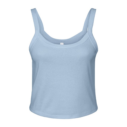 Top Damski Slim Prazkowany Bawelniany BL1012 - Solid Baby Blue Blend