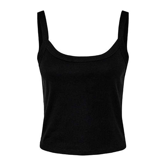 Top Damski Slim Prazkowany Bawelniany BL1012 - Solid Black Blend