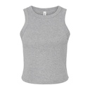 Top Damski Crop Slim Fit bez Rekawow Prazkowany z Czesanej Bawelny BL1019 - Athletic Heather