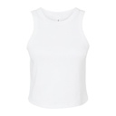 Top Damski Crop Slim Fit bez Rekawow Prazkowany z Czesanej Bawelny BL1019 - Solid White Blend