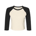 Damski Top Crop Raglanowy Bawełniany BL1200 - Natural & Black