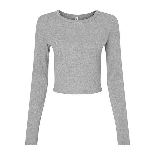 Crop Top Damski Dopasowany Bawelna Strecz BL1501 - Athletic Heather
