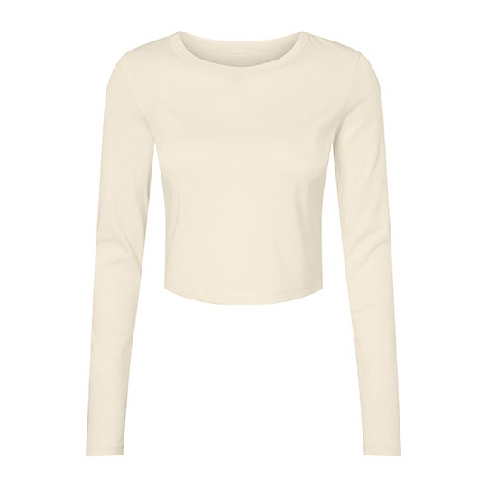 Crop Top Damski Dopasowany Bawelna Strecz BL1501 - Solid Natural Blend