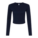 Crop Top Damski Dopasowany Bawełna Strecz BL1501 - Solid Navy Blend