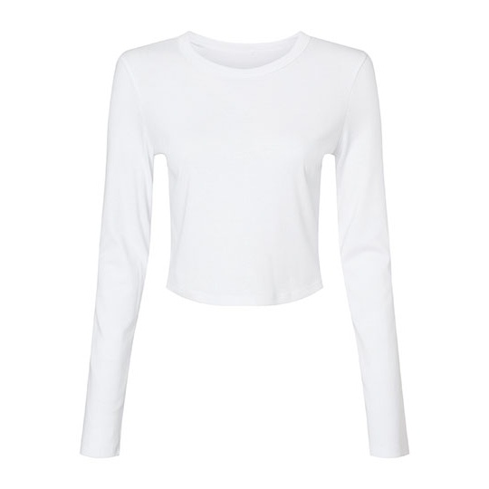 Crop Top Damski Dopasowany Bawelna Strecz BL1501 - Solid White Blend