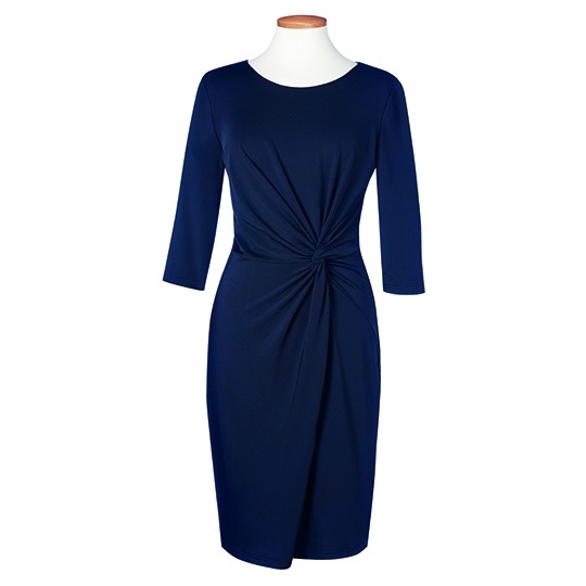 Sukienka z węzłem w talii BR780 - Navy