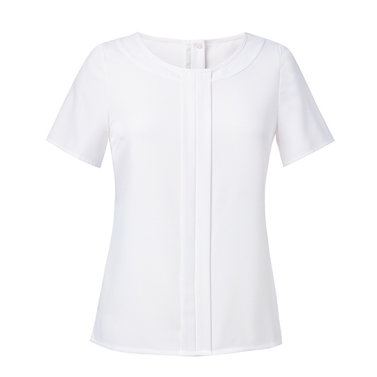 Bluzka Damska Klasyczna Poliester Elastan BR801 - White