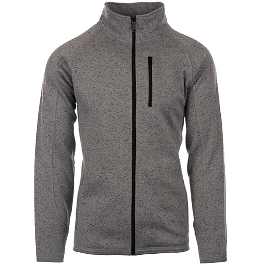 Bluza Męska Polarowa na Zamek BU3901 - Heather Charcoal